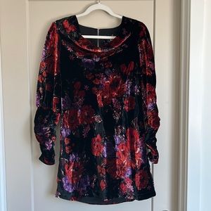 Maeve Cowl-Neck Velvet Dress